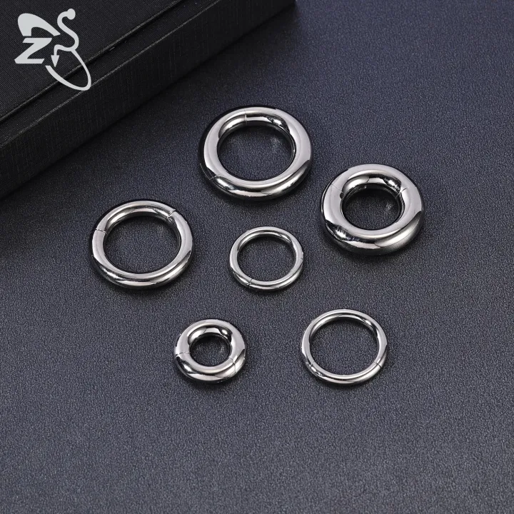ZS%201PC%20G23%20Titanium%20Hoop%20Earring%20for%20Women%20Silver%20Plated%20Circle%20Earring%20Large%20Gauge%20Seputm%20Nose%20Ring%202/4/6/8/10/12G%20Punk%20Earring%20-%20Image%204