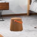 Portable Round Ottoman Footstool Pouf with Handle Sofa Tea Stool for Bedroom. 
