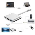 USB C to HDMI Adapter, 3 in 1 Multiport USB Type C to 4K HDMI, USB3.0 and USB C Power Delivery Port Converter Compatible. 