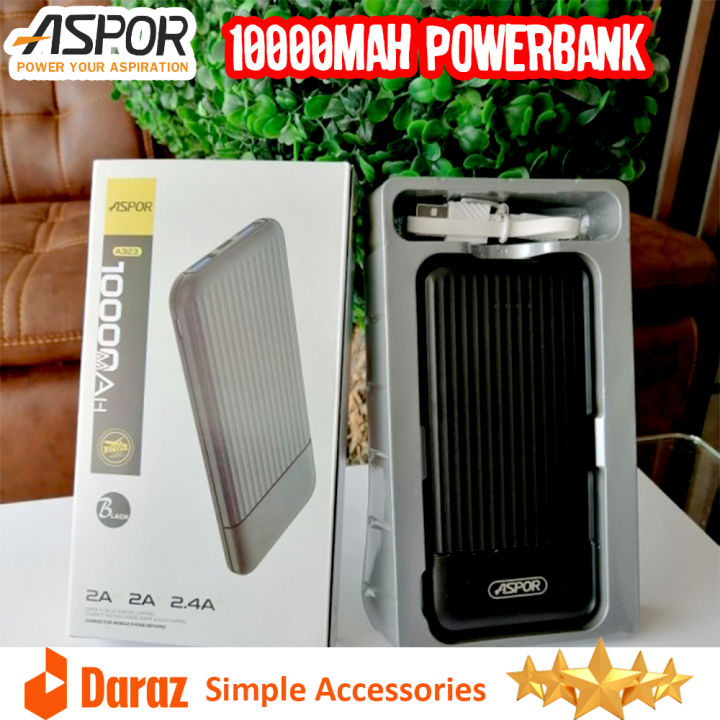 ASPOR Power bank 10000mah , Aspor A323 Power Bank 10000 mAh / 2 Input 2 Output