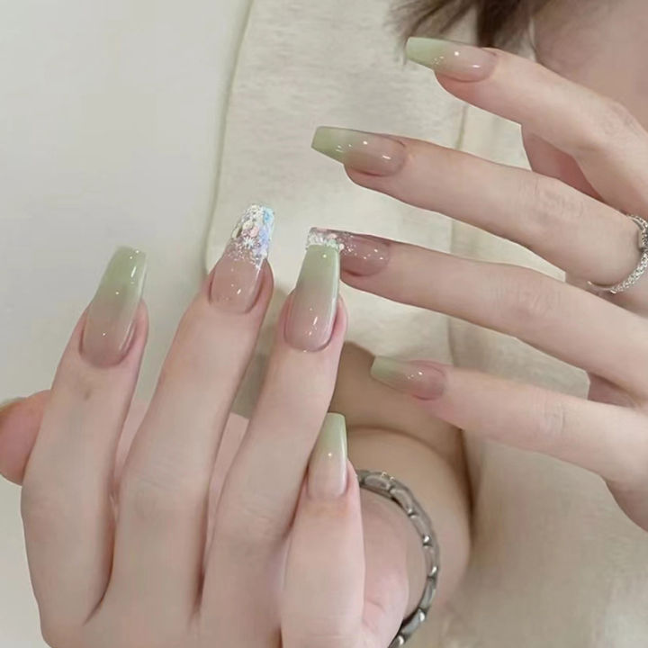 24pcs%20Gradient%20Blue%20Ballerina%20Nails%20Heart%20Design%20Coffin%20Square%20Shaped%20False%20Nails%20Art%20Tools%20Full%20Cover%20Press%20On%20Nail%20Tips%20-%20Image%203