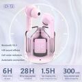 Bluetooth-Compatible Noise Canceling Translucent Earphones with Digital Display Charging Case Small Ear Buds for Sports Working. 