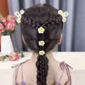 2/5Pcs Korean Baby Hair Clip Plumeria Flower Hairpins for Girls Yellow Flower Hair Rope Children Barrettes Kids Hair Accessories. 