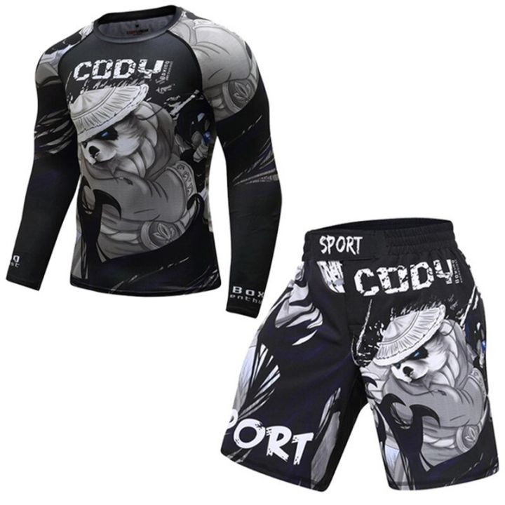 %E3%80%9013%20S%E3%80%91%20Boxing%20Set%20Compression%20Rashguard%20BJJ%20Kickboxing%20Tight%20T-shirts%20Muay%20Thai%20MMA%20Fitness%20Sportsuit%20-%20Image%204