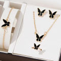 5PCS Fashion Butterfly Pendants Necklace Earrings Ring Bracelet Sets For Women. 