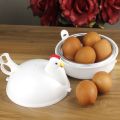New Fun Chicken Shaped Egg Boiler Steamer food grade plastic 4 hole egg holder for kitchen cooking tool accessories-L. 