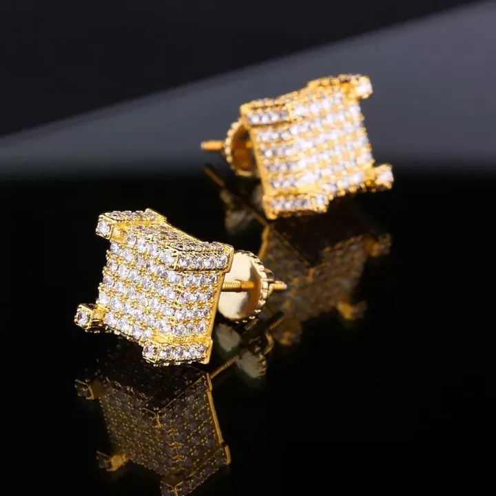 JINAO%2018K%20Gold%20New%20Fashion%20Iced%20Out%20Bling%20Stud%20Earrings%20Gold%20Color%20Micro%20Pave%20Cubic%20Zircon%20Square%20Stud%20Earring3D%20CZ%20Earrings%20Hip%20Hop%20Jewelry%20-%20Image%203