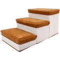 Migeet Pet Steps Dog Steps Foldable Dog Stair 3 Tier Dog Steps for Couch Bed with Useful Storage Space Maximum Load-bearing Weight 30kg. 