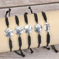 Hand Made Wax Thread Braided Hand Rope Football Basketball Rugby Volleyball Baseball Soccer Adjustable Couple Bracelet. 