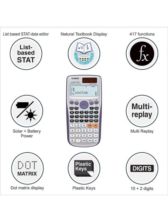 FX-991ES Plus Scientific Calculator Natural textbook display 417 Function