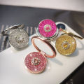 Diamond Shiny Gemstones Metal Mobile Phone Finger Ring Bracket Sparkling Powder Crystal Holder Rotatable Ring Bracket. 