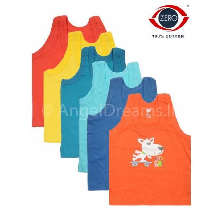 Zero Brand Kids Printed Cotton Vest Pack of 3