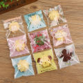 50pcs/lot Transparent Biscuit Cellophane Self Adhesive Goodie Bags Scattered Roses Pink Flower Soap Packaging Bag Homemade Pack. 