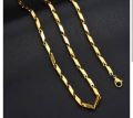 Vintage 18K Yellow Gold Bamboo Link Chain Necklace For Men & Women. 