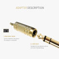 Headset 3.5 to 6.5 Converter 3.5mm Male to 6.5mm Female Jack Plug Microphone MIC Audio Adapter for PC Phone Stereo. 