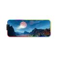 Sunsky- 400x900x3mm F-01 Rubber Thermal Transfer RGB Luminous Non-Slip Mouse Pad. 