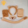 Lion Costume Accessories Soft Plush Lion Costume Set for Halloween Cosplay Youth Adult Animal Theme Party Dress-up Kit Headband Tail Gloves Nose 1/3/4pcs High-quality Lion Costume Pieces. 