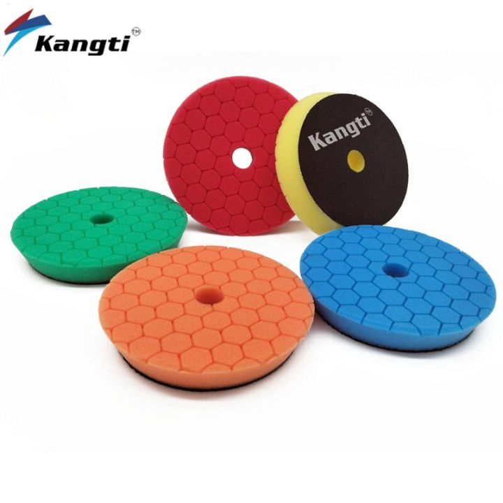【orange x 2pcs 5 Inch Backer】 6 7 Professional DA Polishers Pads Car Polishing Pad Germany Buffing Pads Car Polish Tool Kits Set