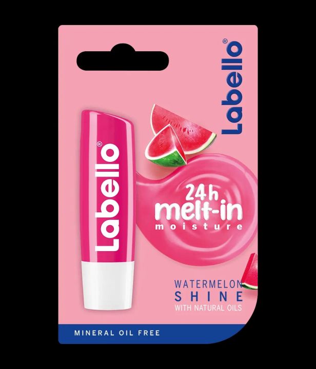 Made In GERMANY Natural Watermelon Labello Shine, Lip Balm Lwbg Aroma and a Subtle Pink Shine