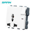 【LuxeGlow】SRAN 52*52 Universal 3pin socket with switch control，function module accessories suitable for 86*86 panels. 