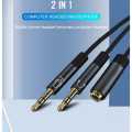 Splitter Cable  3.5 mm 2 Male to 1 Female Audio Cable For Earphone Headset Headphone. 