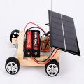 Wooden DIY Solar Powered RC Car Puzzle Assembly Science Vehicle Toys Set for Children. 