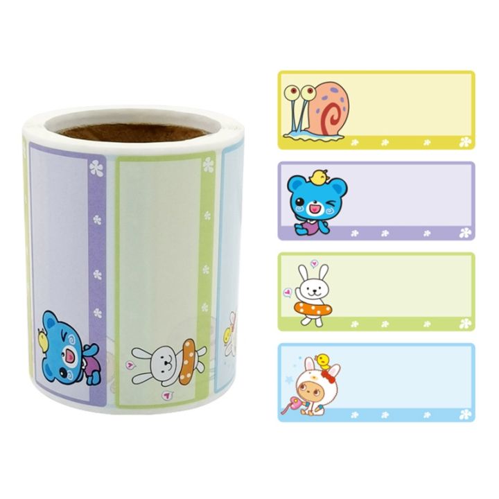 【Exclusive Offer】300Pcs/Roll 4 Styles Children Kids Name Stickers Daycare Lables Bottle Sticker for Family Kindergarten School