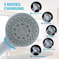 Handheld Shower Head with 5 Spray Setting Modes, Water Saving Showerhead, Multi-Functions, Bathroom Accessories Chrome Plated Round Shower Heads. 