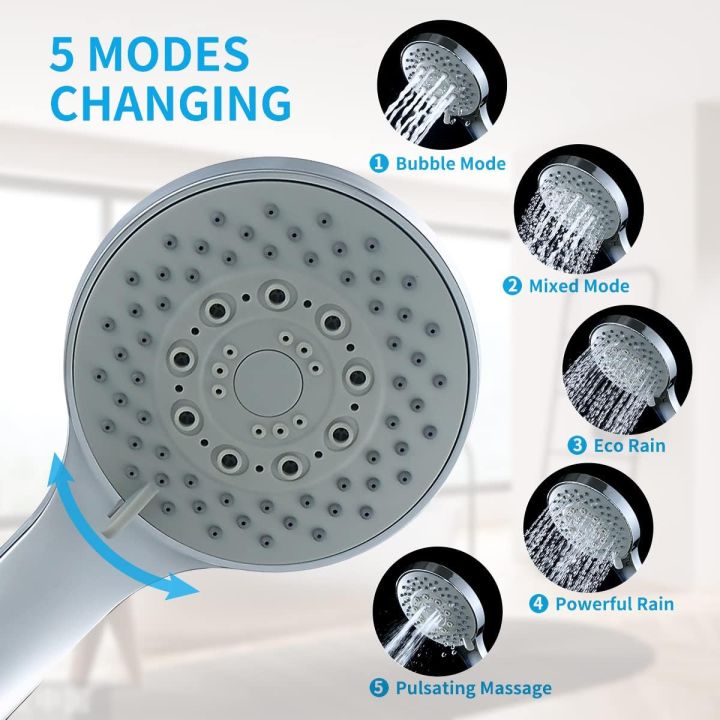 Handheld%20Shower%20Head%20with%205%20Spray%20Setting%20Modes,%20Water%20Saving%20Showerhead,%20Multi-Functions,%20Bathroom%20Accessories%20Chrome%20Plated%20Round%20Shower%20Heads%20-%20Image%205