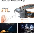 Head Torch Rechargeable- Super-Bright LED Headlamp Smart Sensor | 4 Lighting Modes, Adjustable Angle. 