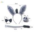 Halloween Party Costumes Cartoon Girls Animal Costume Bunny Headband Novelty 4pcs with Gloves. 