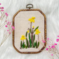 Embroidery Starter Kit Including Colored Threads Needles Hoops Instructions Flower Grass Leaves Pattern Mini Cross Stitch Kit. 