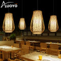 Auoyo Bamboo Ceiling Lamp Chandelier Rattan Lamp Living Room Bedroom Hanging Lighting Lamps Restaurant Cafe Tea House Bar Club Decorative Lighting. 