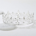 2X Royal Crown for Men - Metal Prince Crowns And Tiaras,Full Round Birthday Party Hats,Medieval Accessories(Silver). 