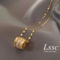 ShopSphere Lssc Kwintas Stainless Steel Necklace for Women Classic Pendant Gold Chain Accessories Jewelry. 