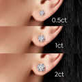 5 Sterling Silver Gold Plated Moissanite Diamond Earrings GRA D Color Brilliant Round Cut Lab Nails for Women 92 Wedding Jewelry. 