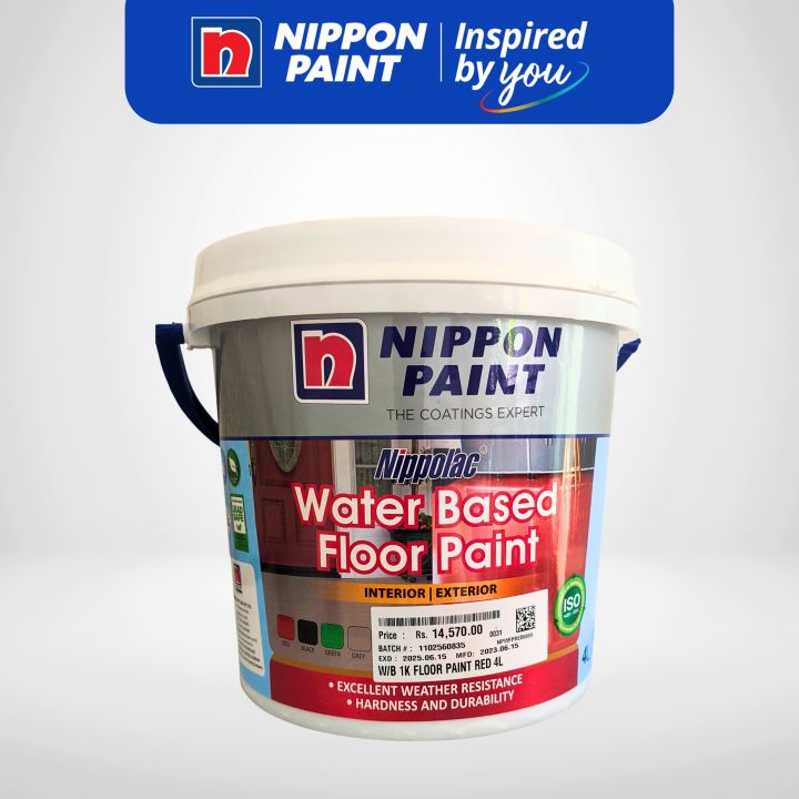 Nippon Water Based  Floor Paint  Red  4L