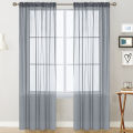 Sheer Curtains Living Room Rod Pocket Window Curtain Panels Bedroom Semi Sheer Voile Curtains White (55''Wx84''L,2 Panels). 