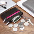 👍 Leather 2 Zipper Coin Purse Wallet With Card Slots, Coin Organizer, Change Holder,Card Case, Leather Zipper Storage Bag For Men. 