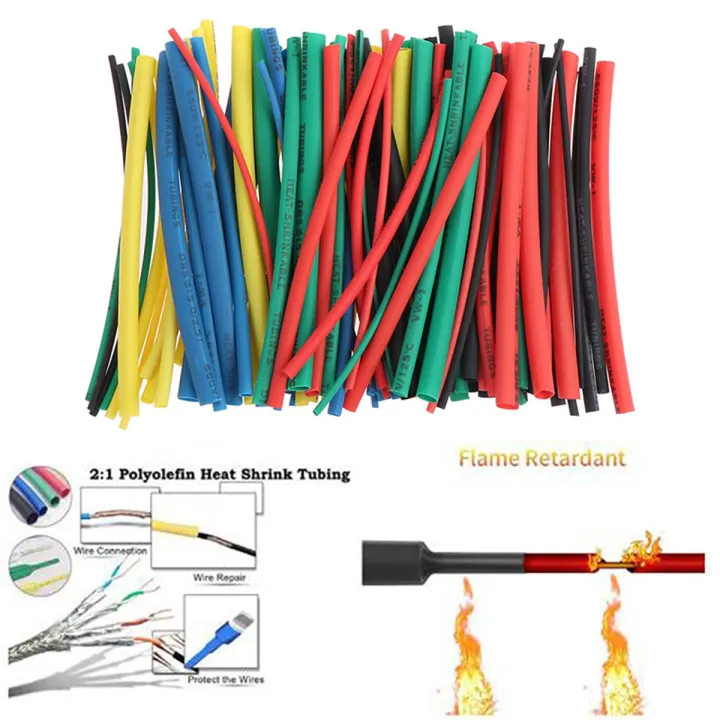 100pc/set Heat Shrink Tube Insulation Coating Polyolefin Shrink Assorted Tube BDM