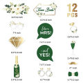 12pcs/set Wedding Photo Booth Props Just Married Photobooth Hen Party Decorations Team Bride To be Bridal Shower Party Supply. 