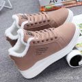 Casual Thickened Shoes Versatile New Female Fleece-Lined Korean Style Students Autumn and Winter High Top 2024 Warm Keeping Sports Cotton Shoes 々. 