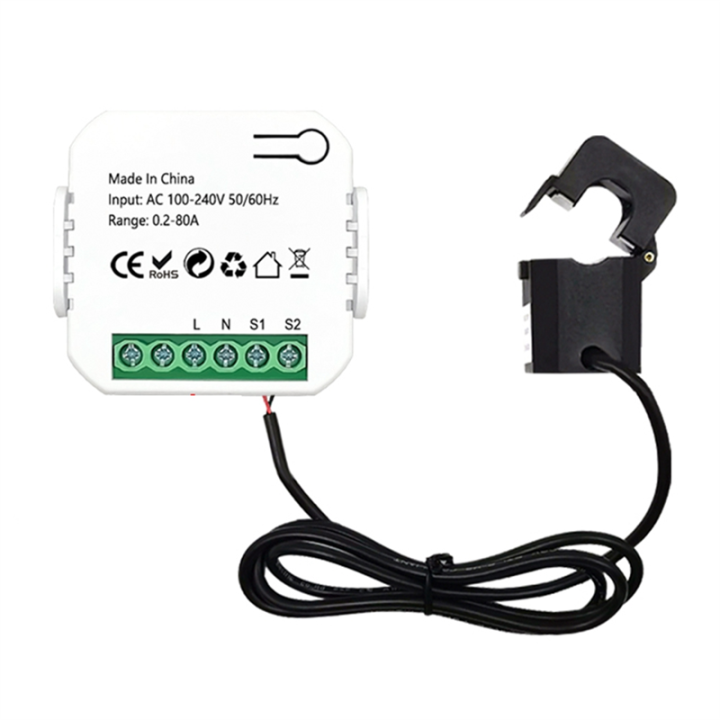 Tuya Smart Life WiFi Energy Meter 80A with Current Transformer Clamp ...