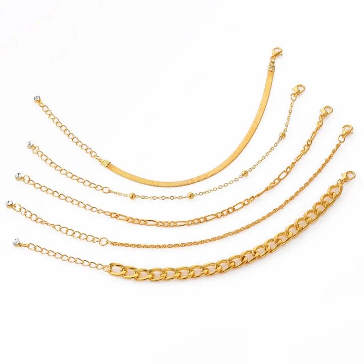 Enacolor%20%205Pcs/Set%20Elegant%20Female%20Gold%20Metal%20Thick%20Chain%20Bracelets%20for%20Women%20Accessories%20-%20Image%206