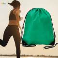 Drawstring Backpack Cinch Sack Rucksack for Adults Kids Hiking Green. 