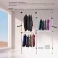 DIY Coat Hanger Garment Rack Portable Indoor Garment Rack Tools Free DIY Heavy Duty Adjustable Clothes Hanger for Household. 