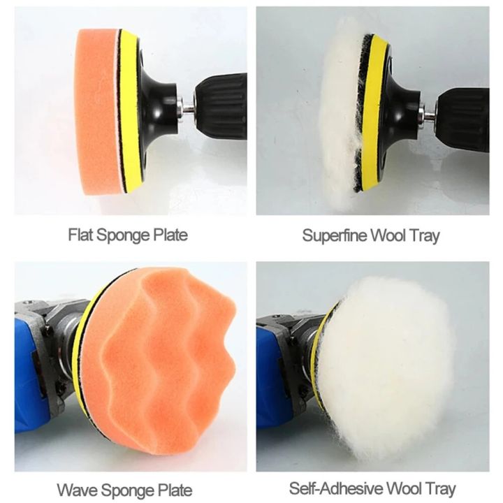 3inch Car Polishing Disc 11Pcs/Set Self-Adhesive Buffing Waxing Sponge ...