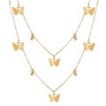 Double Layered Butterfly Pendant Necklaces Women's Fashion Necklace Jewelry Necklace for Girls New. 