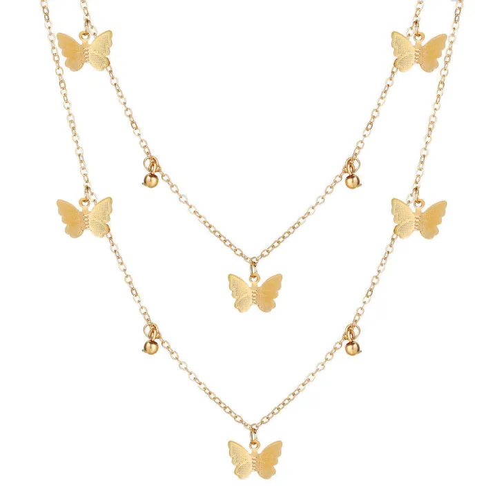 Double%20Layered%20Butterfly%20Pendant%20Necklaces%20Women's%20Fashion%20Necklace%20Jewelry%20Necklace%20for%20Girls%20New%20-%20Image%202