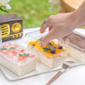 10sets Transparent Square Plastic Box Dessert Container Packaging Tiramisu Baking Box Cake Bowl Mousse Cake Box Wedding Party. 